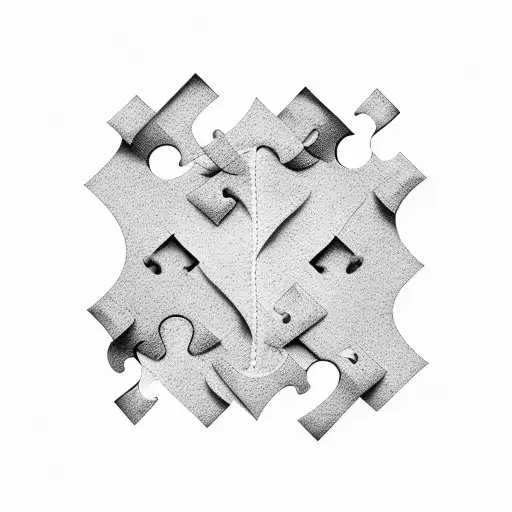 Two 3D Puzzle Pieces With Shadows