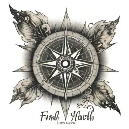 A Compass Rose With The Words 'Find Your True North' As A Reminder To Stay Focused On Goals