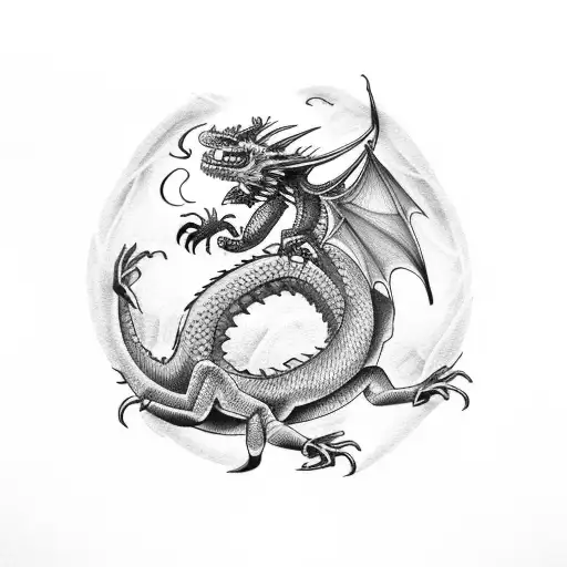 Dragon Intertwined With A Scorpion Forearm