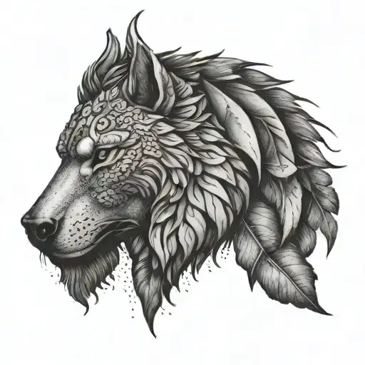 Combine Animal Motifs With Military Insignia In A Dotwork Tattoo Design
