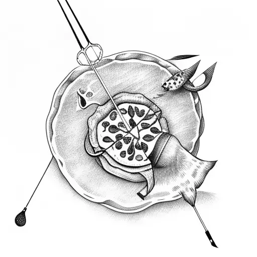 Pizza Box With Fishing Rod And Golf Club