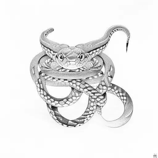 Create A Minimalist Design Of A Snake Coiled Around A Dumbbell