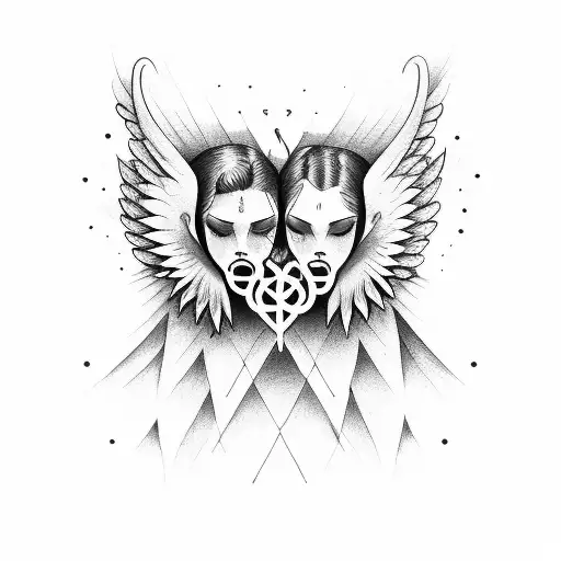 Angel Y Demonio Abrazo O Beso