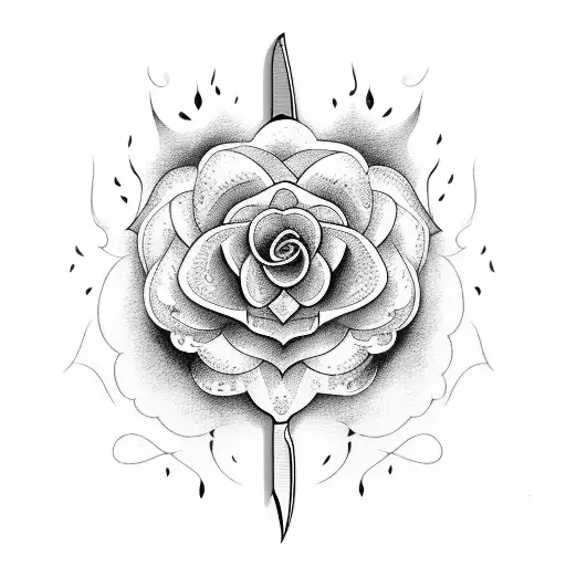 Knife Flower Love Fire