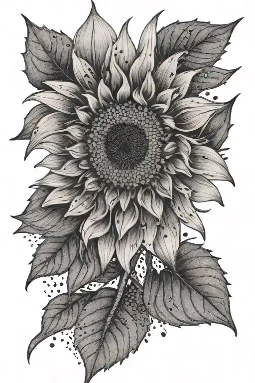 One Grey Sunflower Abstract