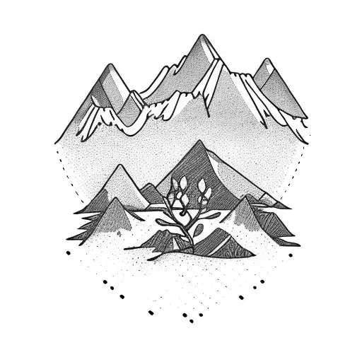 Holly Plant With Mountains Behind