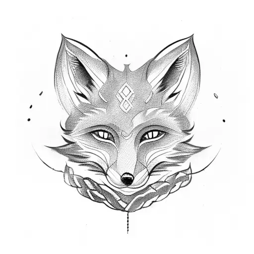 Fox Mask With Snake Around For Hip Placement