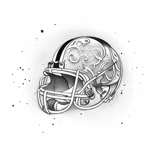 An Abstract Representation Of A Football Helmet Using Chemical Symbols