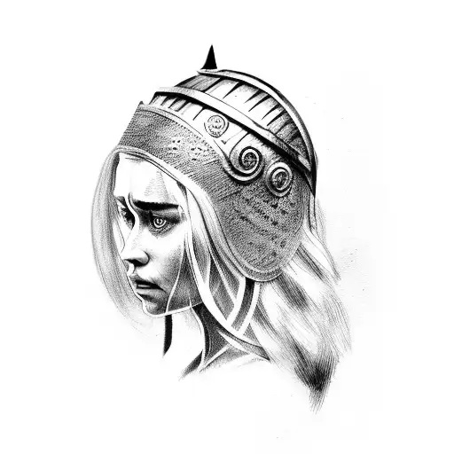 A Realistic Portrait Of A Game Of Thrones Character Wearing A Viking Helmet