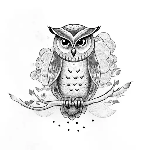 Owl Watching Over A Child With His Mother