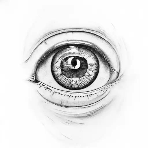 Human Eye Inside Camera Lens Aperture Ring