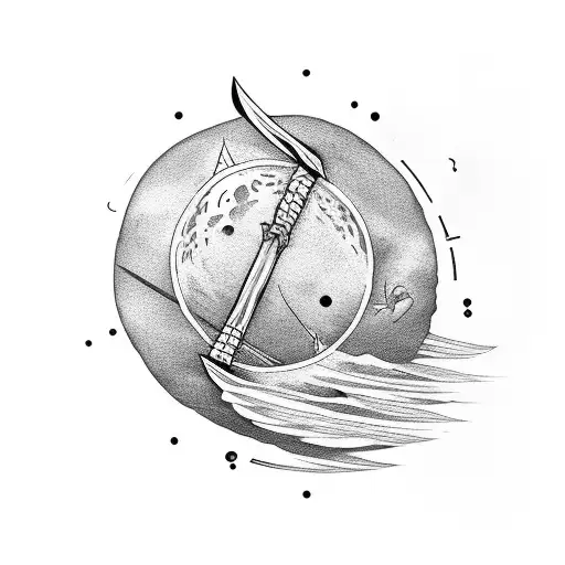 Un Katana Avec En Haut Un Croissant De Lune