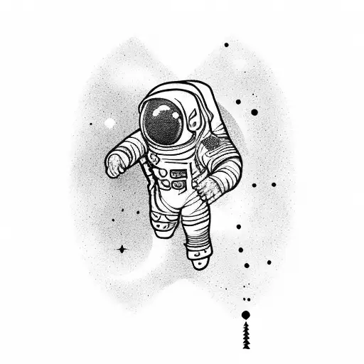 Astronaut In A Spacesuit In Outer Space