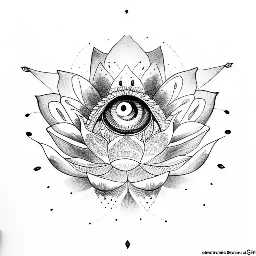 Lotus Flower In Eyeball