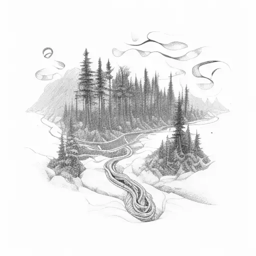 A Winding River Flowing Through A Dense Forest