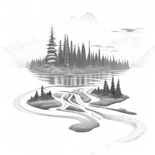 A Winding River Flowing Through A Dense Forest