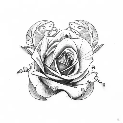 Semicolon And Butterfly And Rose