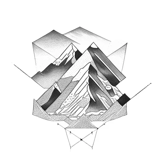 A Computer Circuit Board Intertwined With A Mountain Range