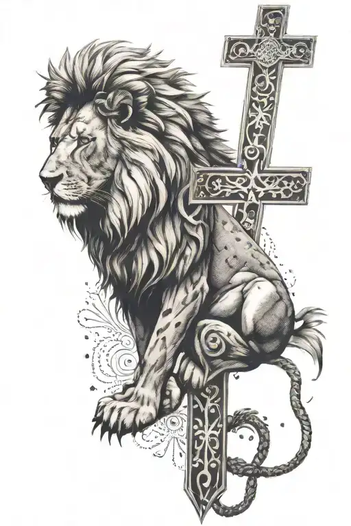 Lion With Cross