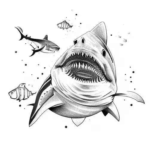 Shark In The Back With Tulip