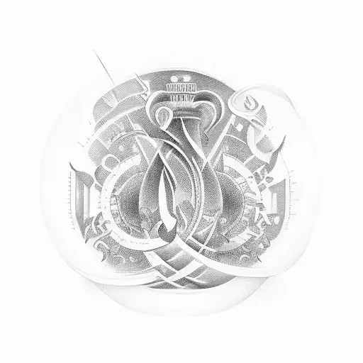 A Philosopher's Quote Written In Latin Flowing Through The Curves Of An Hourglass Tattoo