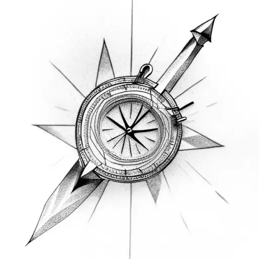 Arrow With Watch In Center