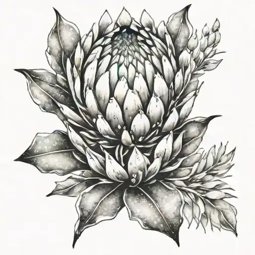 Watercolor Protea Flower