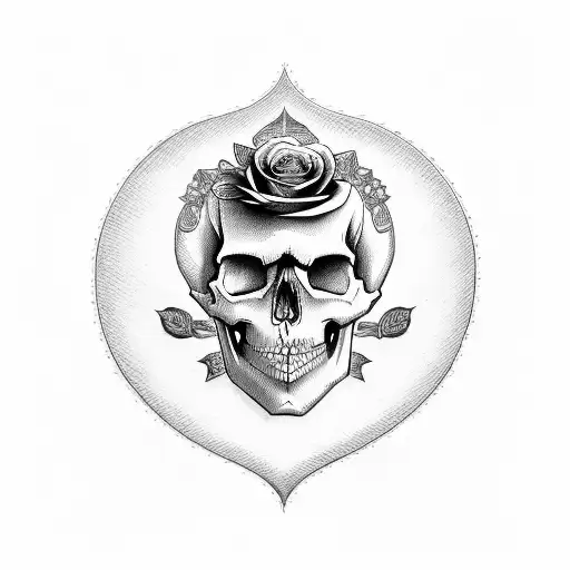 Skull Heart And Roses