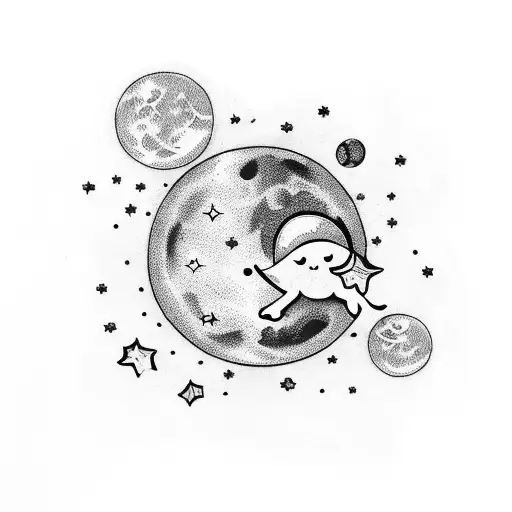 A Moon With Little Stars