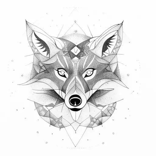 Geometric Mandala Incorporating Elements Of Nature And The Maned Wolf