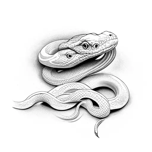 Snake With Rose Coining Out Of Mouth