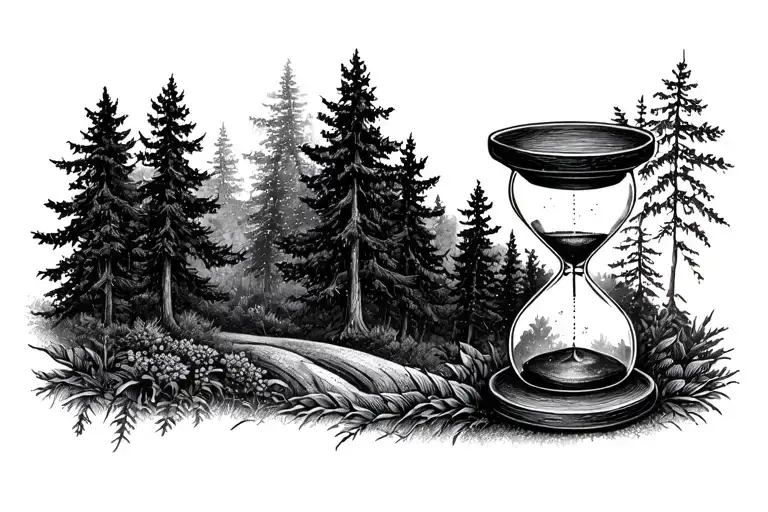 Hourglass In A Forest