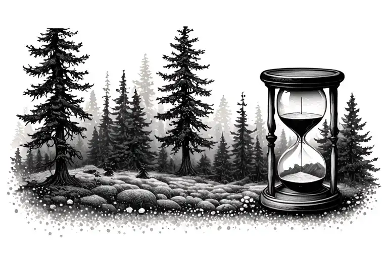 Hourglass In A Forest