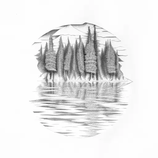 Forest Reflected In A River