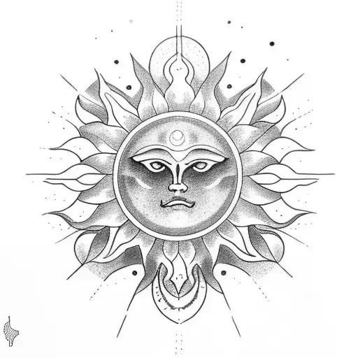 Spiritual Sun And Earth Design For Left Forearm Earthy