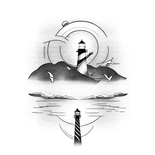 Lighthouse Minimalistic Contour No Shadows No Background