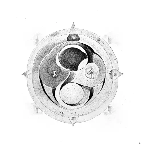 A Yin Yang Symbol With One Half Representing Love And The Other Half Representing Wisdom