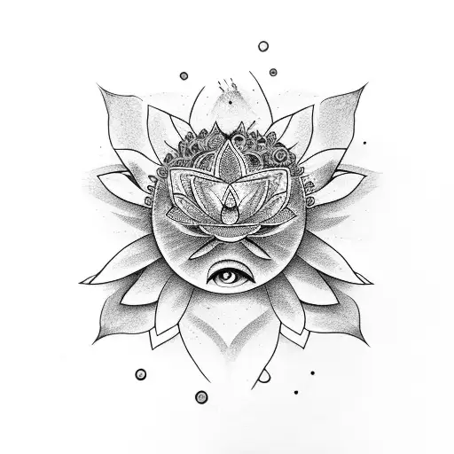 Lotus Flower In Eyeball