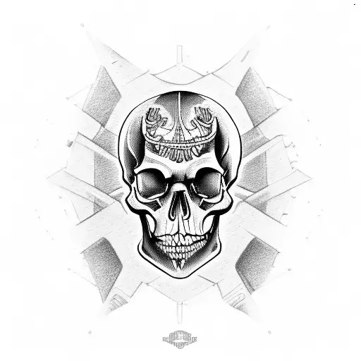 A Skull With Motorcycle Handlebars