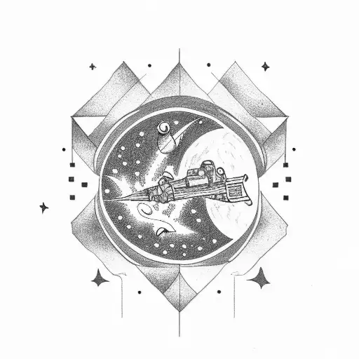 Forearm Tattoo Of And Astronaut Floating Up Touching The Stars