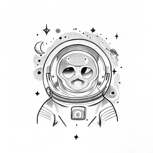 Astronaut Reaching Up Touching The Stars