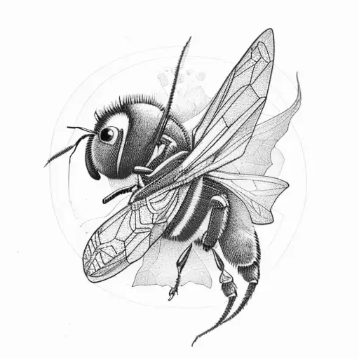 Bumblebee On The Alien Flower Futuristic