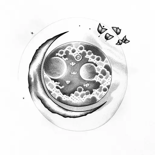 Moon With Firefly And Heart