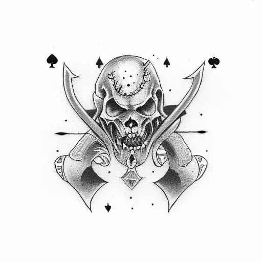 Ace Playing Card Demon Biker