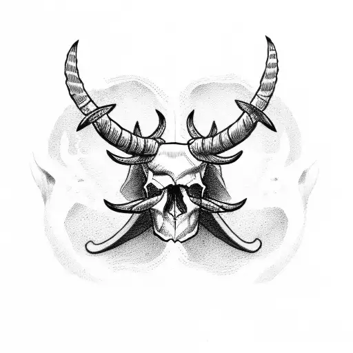 Skull With Horns On Books