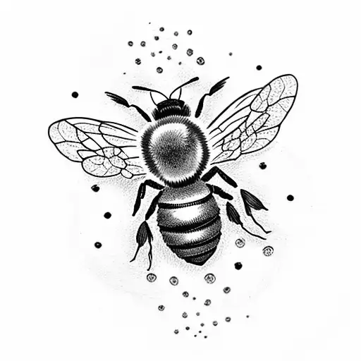 Bee With Flowers Around