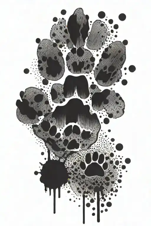 Face Dog Paw Print