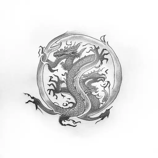 Book With Tree Coming Out Of It And Three Dragons