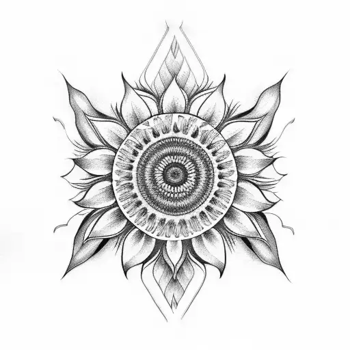 Sunflower With Mandala