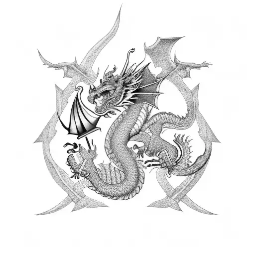 Laos Dragon With Navy Chief Anchor